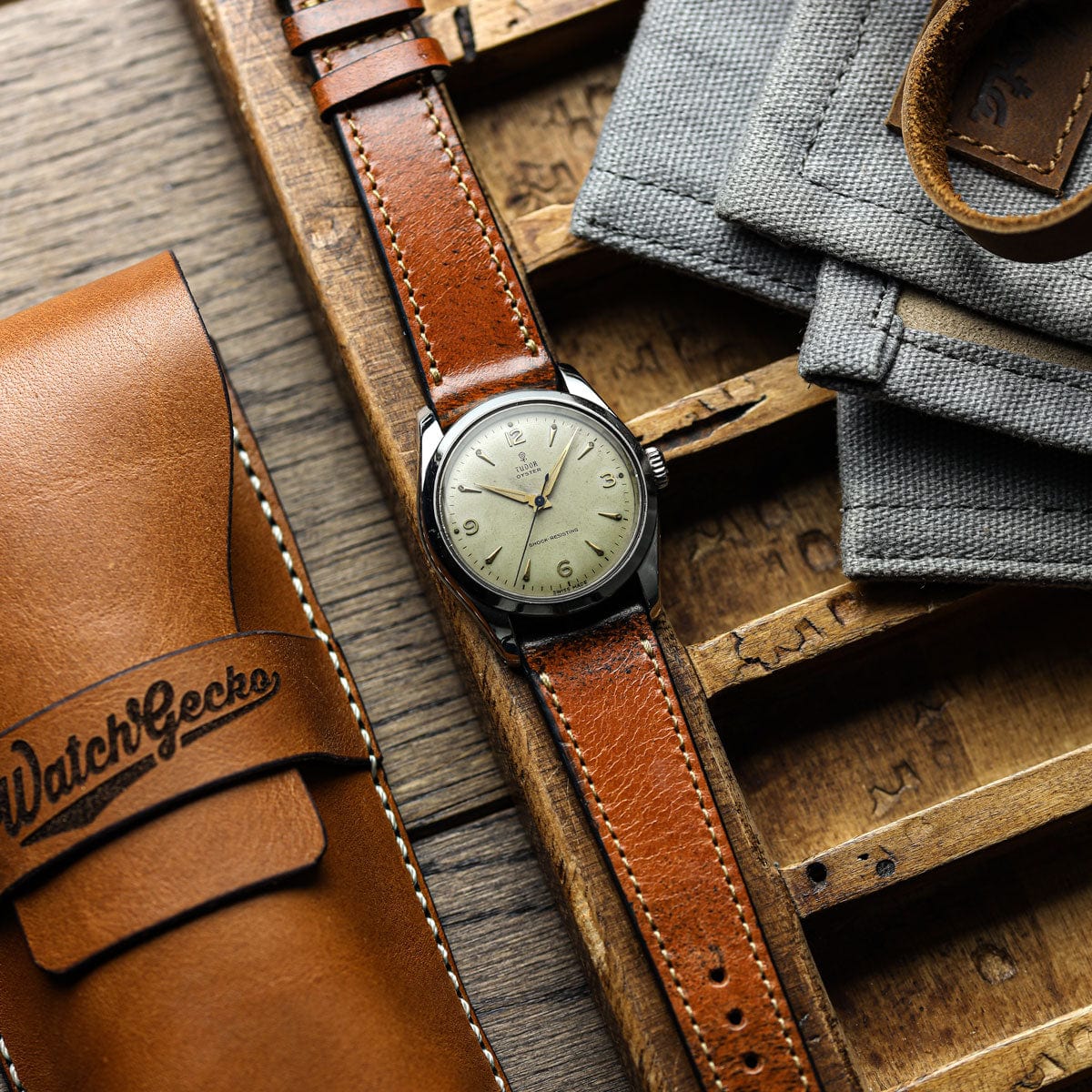 Radstock Vintage Genuine Leather Watch Strap - Light Brown