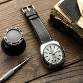 Radstock Vintage Genuine Leather Watch Strap - Vintage Black