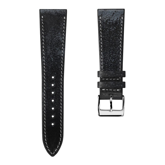 Radstock Vintage Genuine Leather Watch Strap - Vintage Black