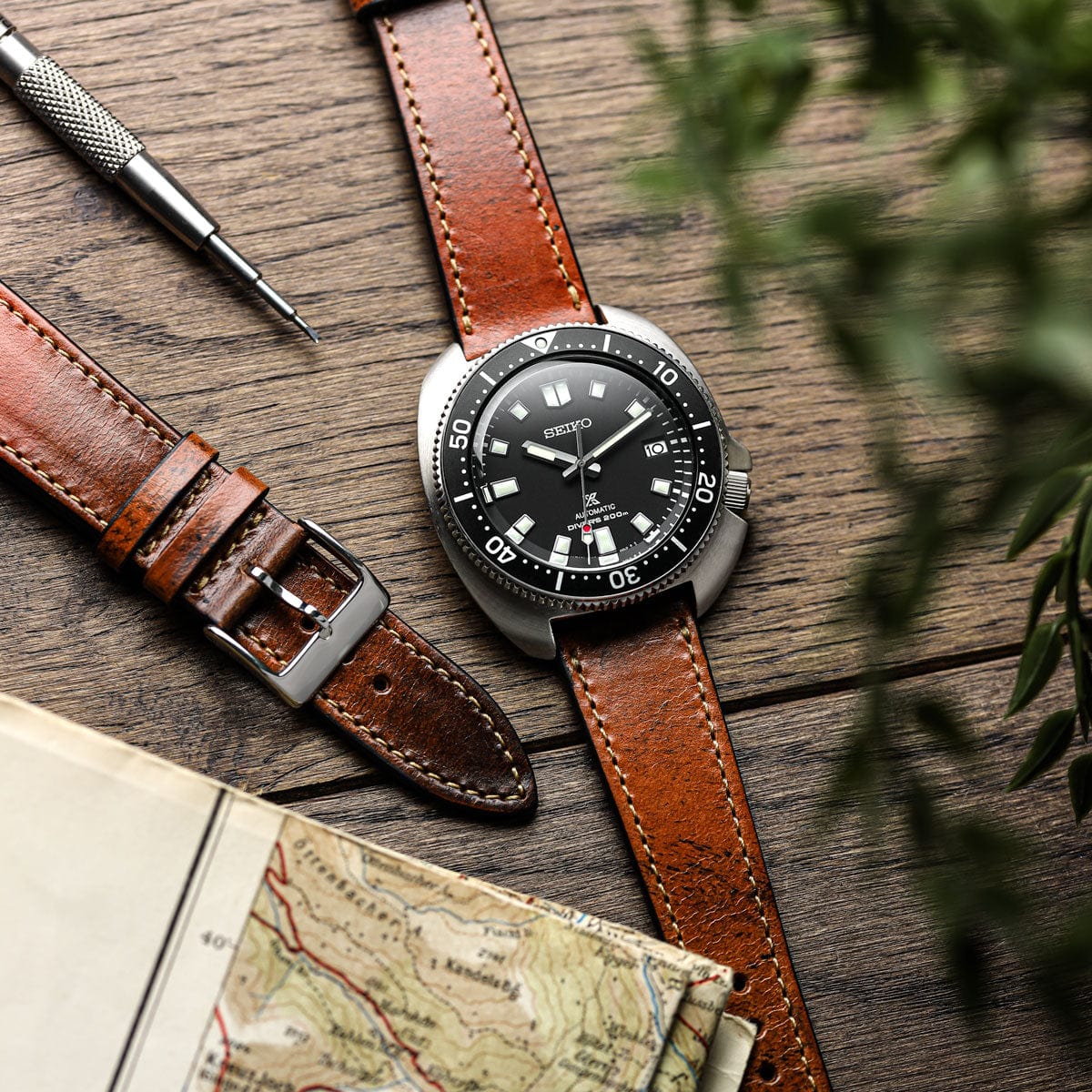 Radstock Vintage Genuine Leather Watch Strap - Vintage Dark Brown