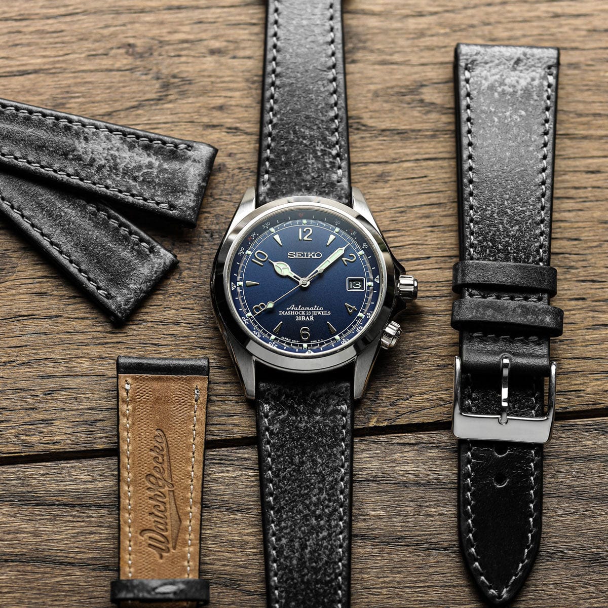 Radstock Vintage Genuine Leather Watch Strap - Vintage Dark Brown