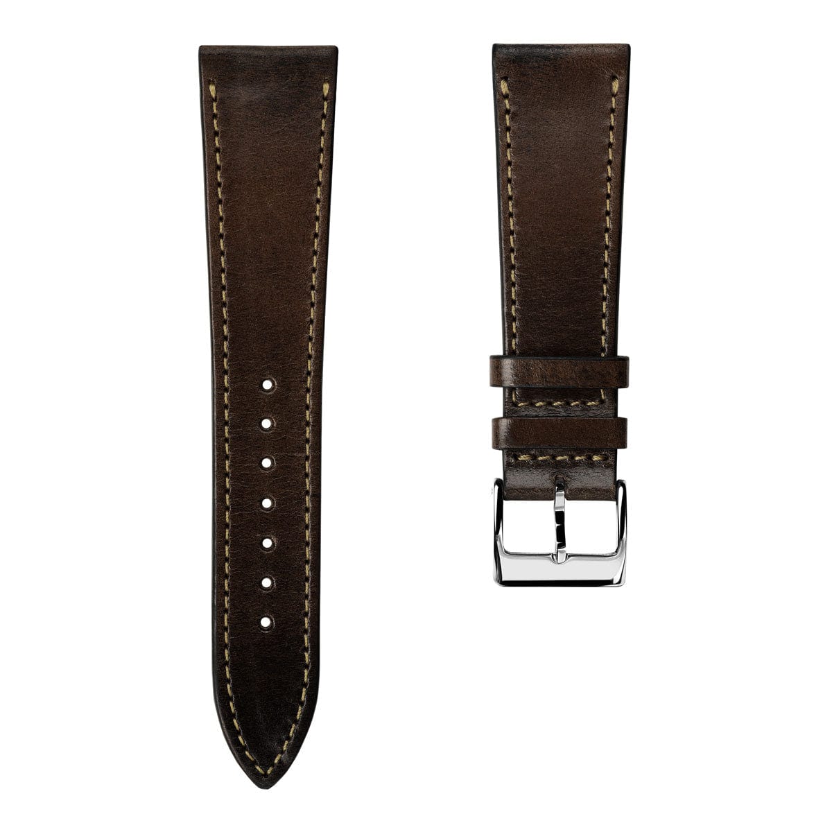 Radstock Vintage Genuine Leather Watch Strap - Vintage Dark Brown ...