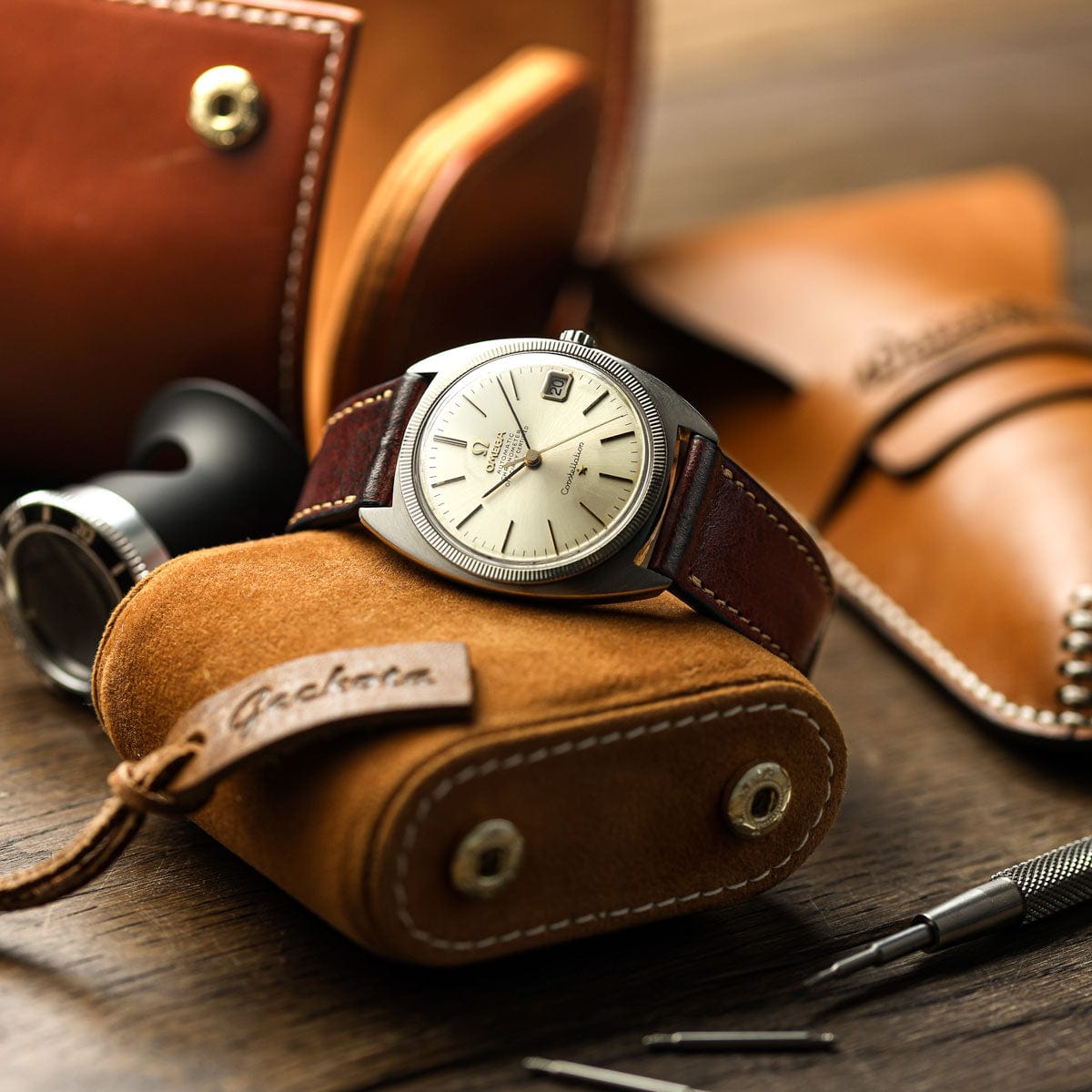 Radstock Vintage Genuine Leather Watch Strap - Vintage Red