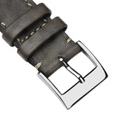 Rochefort Flat Patina Calf Leather Watch Strap - Grey