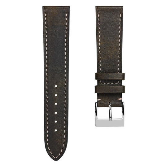 Rochefort Flat Patina Calf Leather Watch Strap - Light Brown