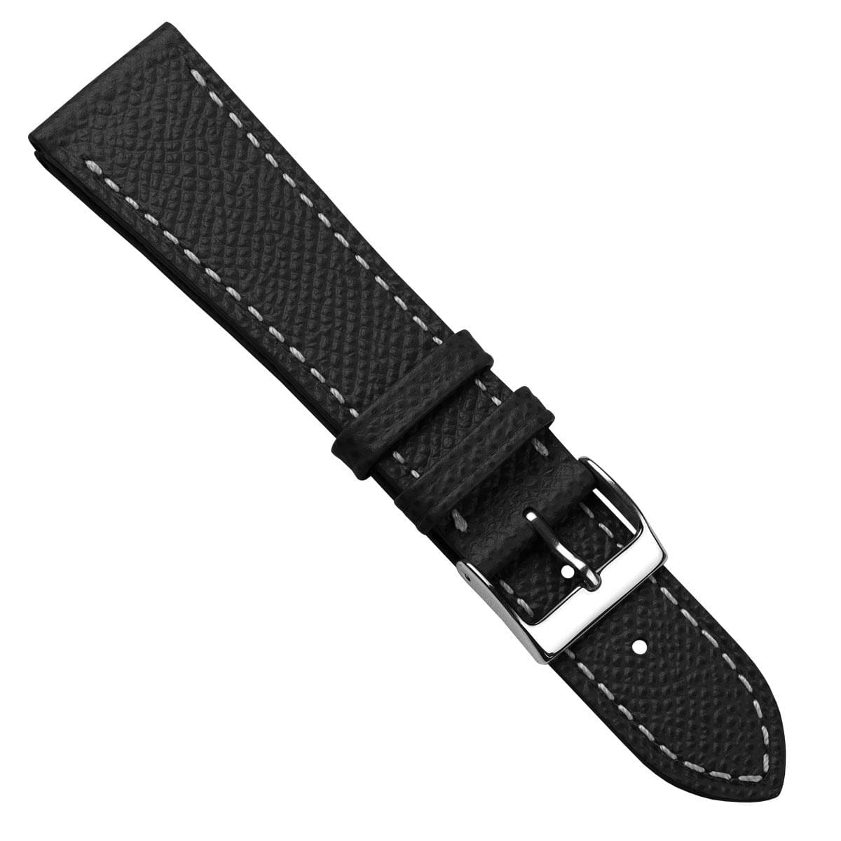 Sestriere Hand Stitched Italian Leather Watch Strap - Alpine Black
