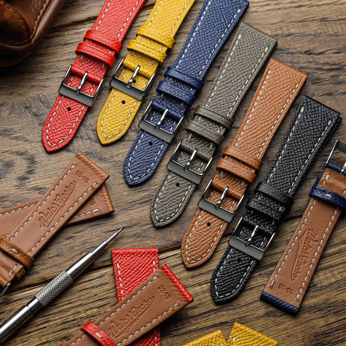 Sestriere Hand Stitched Italian Leather Watch Strap - Alpine Black