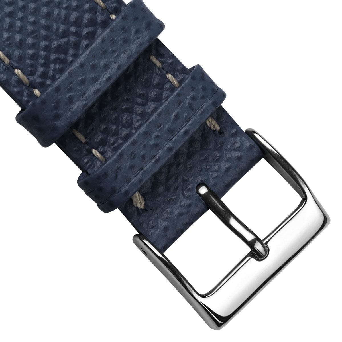 Sestriere Hand Stitched Italian Leather Watch Strap  - Alpine Blue
