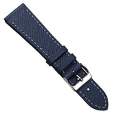 Sestriere Hand Stitched Italian Leather Watch Strap  - Alpine Blue