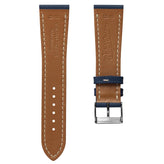 Sestriere Hand Stitched Italian Leather Watch Strap  - Alpine Blue