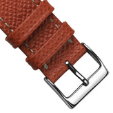 Sestriere Hand Stitched Italian Leather Watch Strap  - Alpine Red