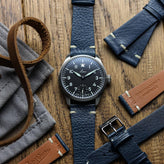 Turon Vintage Handmade Spanish Leather Watch Strap - Dark Blue