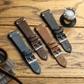 Turon Vintage Handmade Spanish Leather Watch Strap - Dark Blue