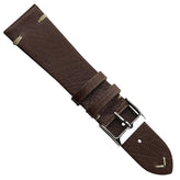 Turon Vintage Handmade Spanish Leather Watch Strap - Dark Brown
