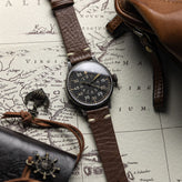 Turon Vintage Handmade Spanish Leather Watch Strap - Dark Brown