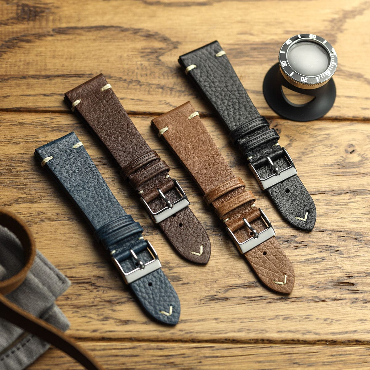 Turon Vintage Handmade Spanish Leather Watch Strap - Dark Brown