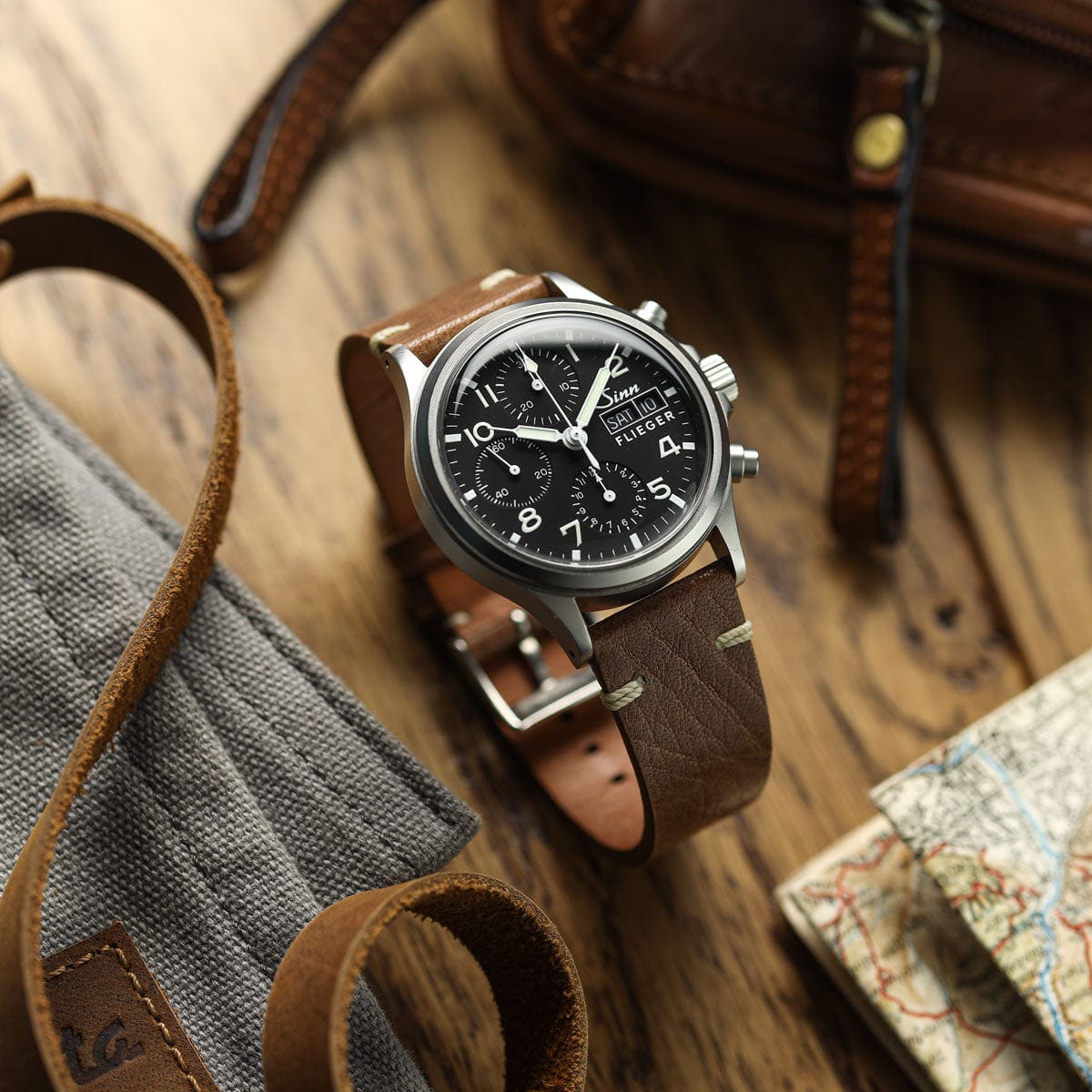Turon Vintage Handmade Spanish Leather Watch Strap - Light Brown