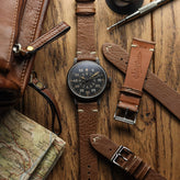 Turon Vintage Handmade Spanish Leather Watch Strap - Light Brown