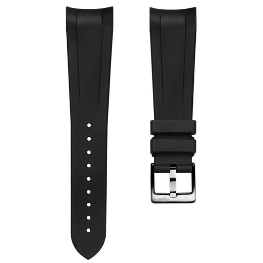 Watch Straps Technological-satin black strap with pin buckle