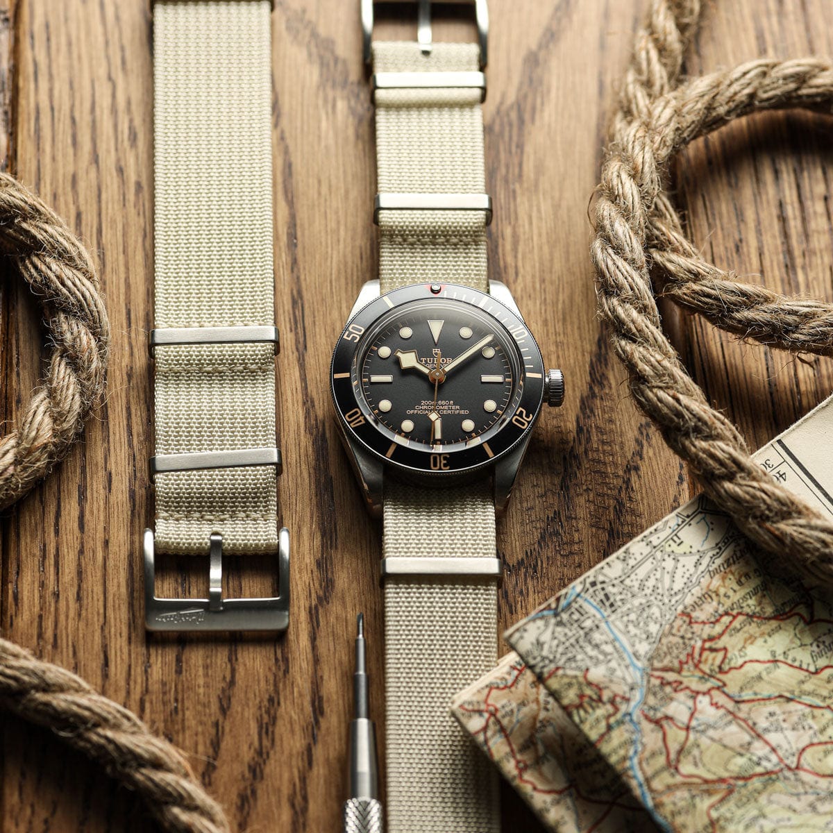 WatchGecko Ridge British Military Watch Strap - Beige