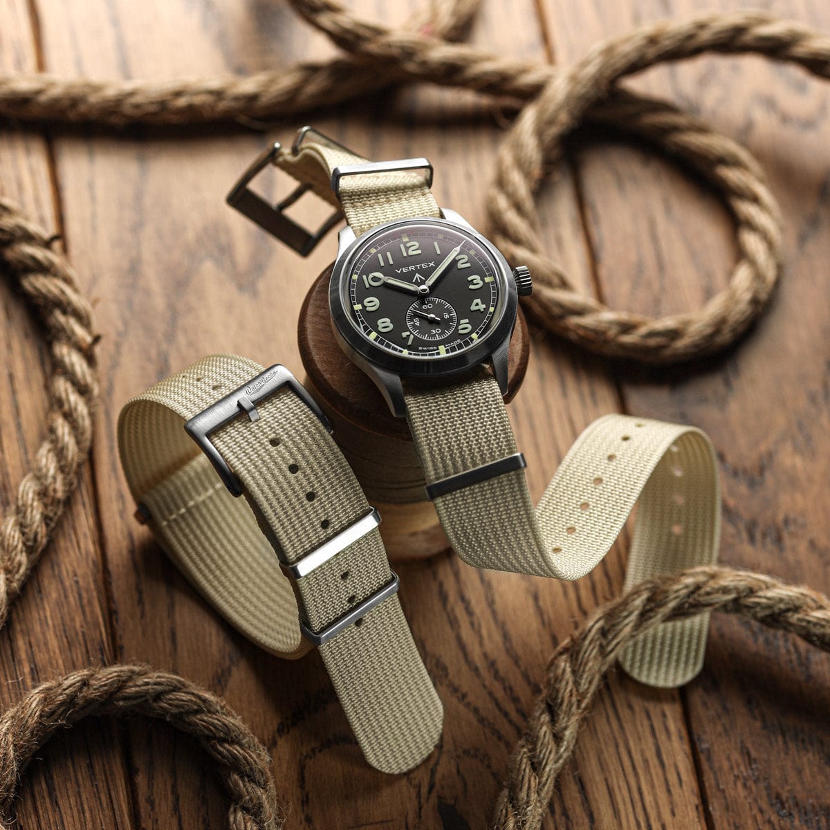 WatchGecko Ridge British Military Watch Strap - Beige