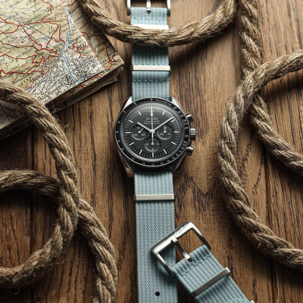 WatchGecko Ridge British Military Watch Strap - Light Blue