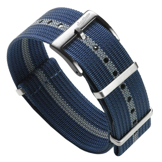 WatchGecko Ridge British Military Watch Strap - Navy & Stripe