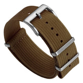 WatchGecko Ridge Military Nylon Watch Strap - Brown