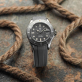 WatchGecko Curved Ends Rubber Watch Strap - Grey