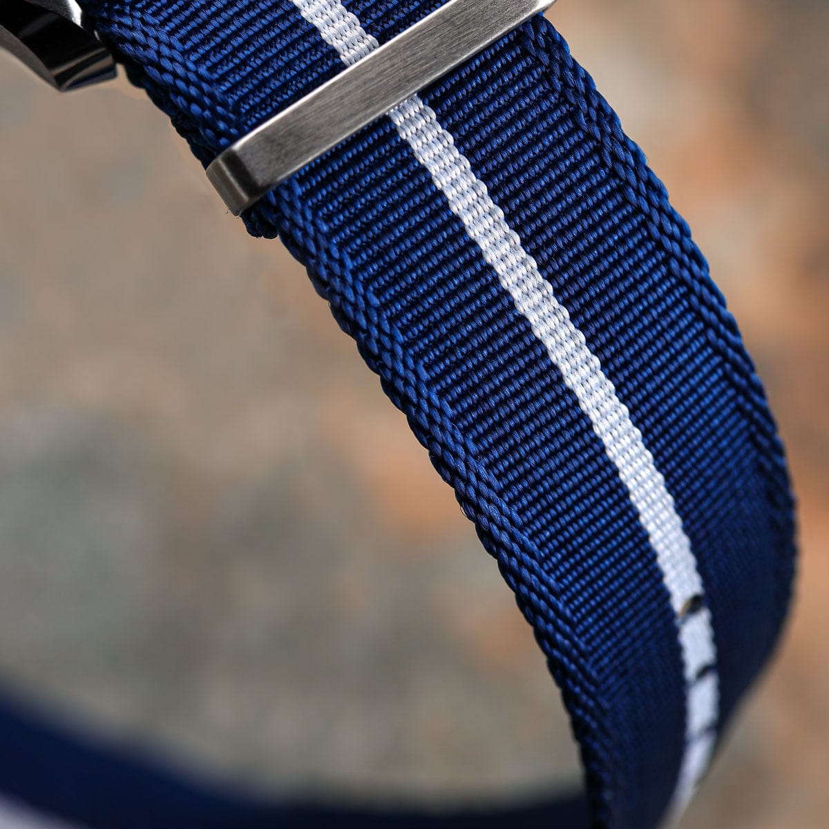 WatchGecko Signature Single Pass Military Nylon Watch Strap - Blue & White