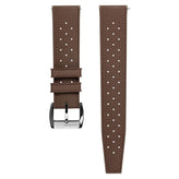 WatchGecko Vintage Tropical Style FKM Rubber Watch Strap - Brown