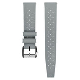 WatchGecko Vintage Tropical Style FKM Rubber Watch Strap - Grey