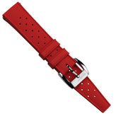 WatchGecko Vintage Tropical Style FKM Rubber Watch Strap - Red