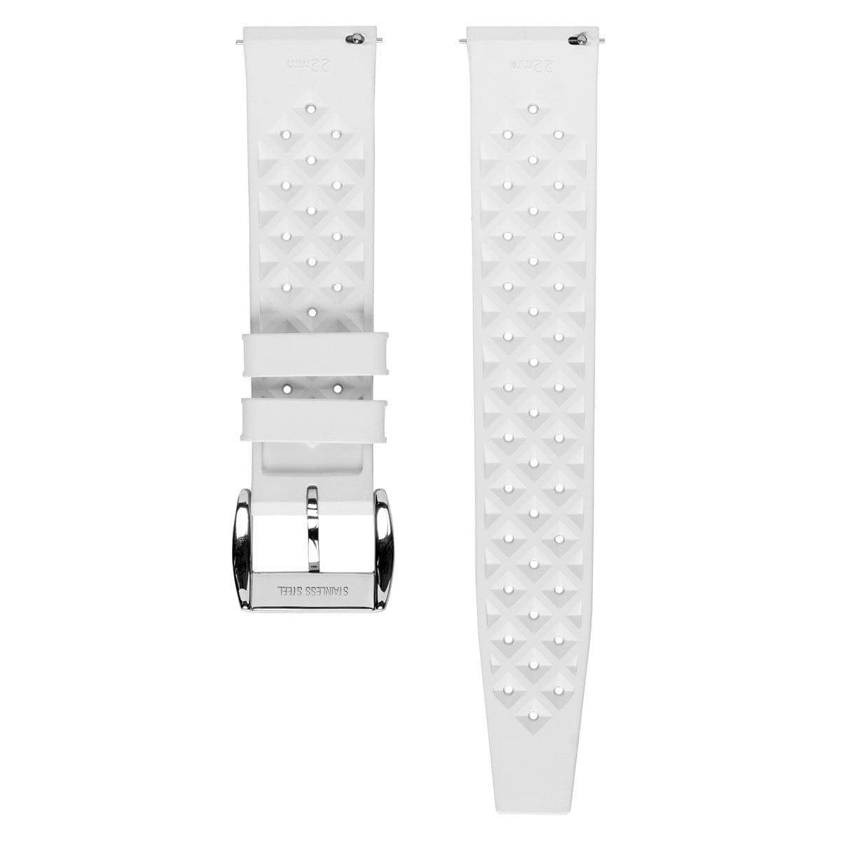 Vintage Style Perforated Rubber Watch Strap - White