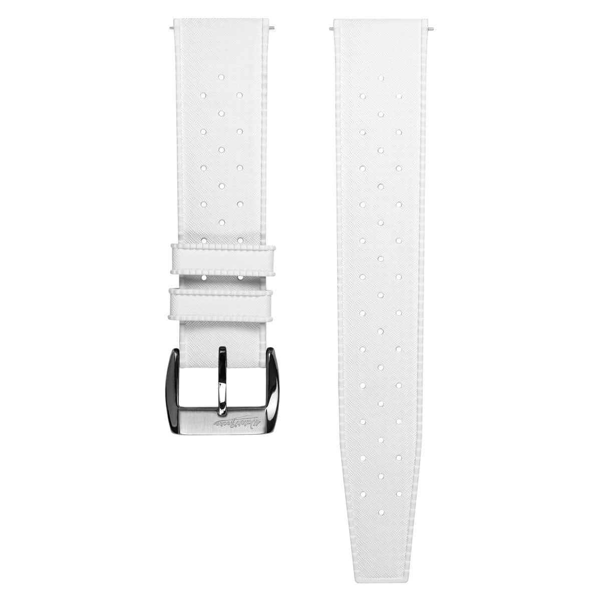 WatchGecko Vintage Tropical Style FKM Rubber Watch Strap - White