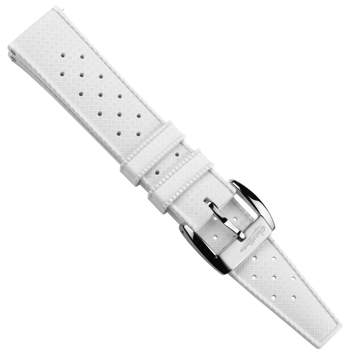 WatchGecko Vintage Tropical Style FKM Rubber Watch Strap - White