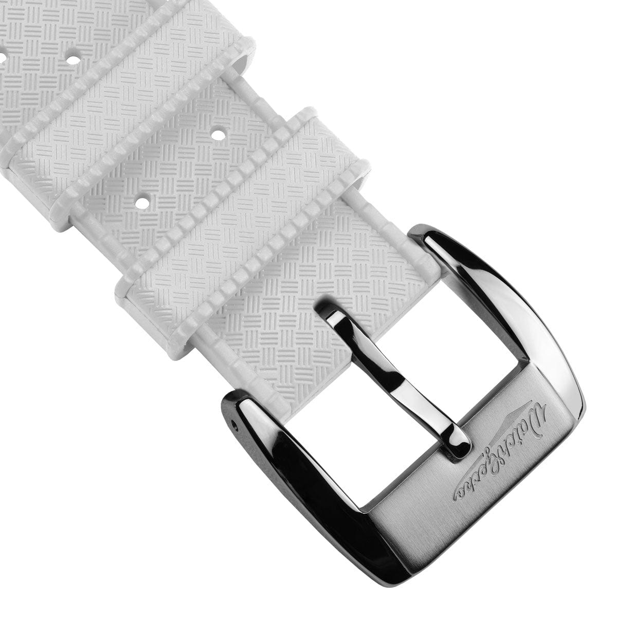 Vintage Style Perforated Rubber Watch Strap - White