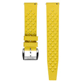 Vintage Style Perforated Rubber Watch Strap - Yellow