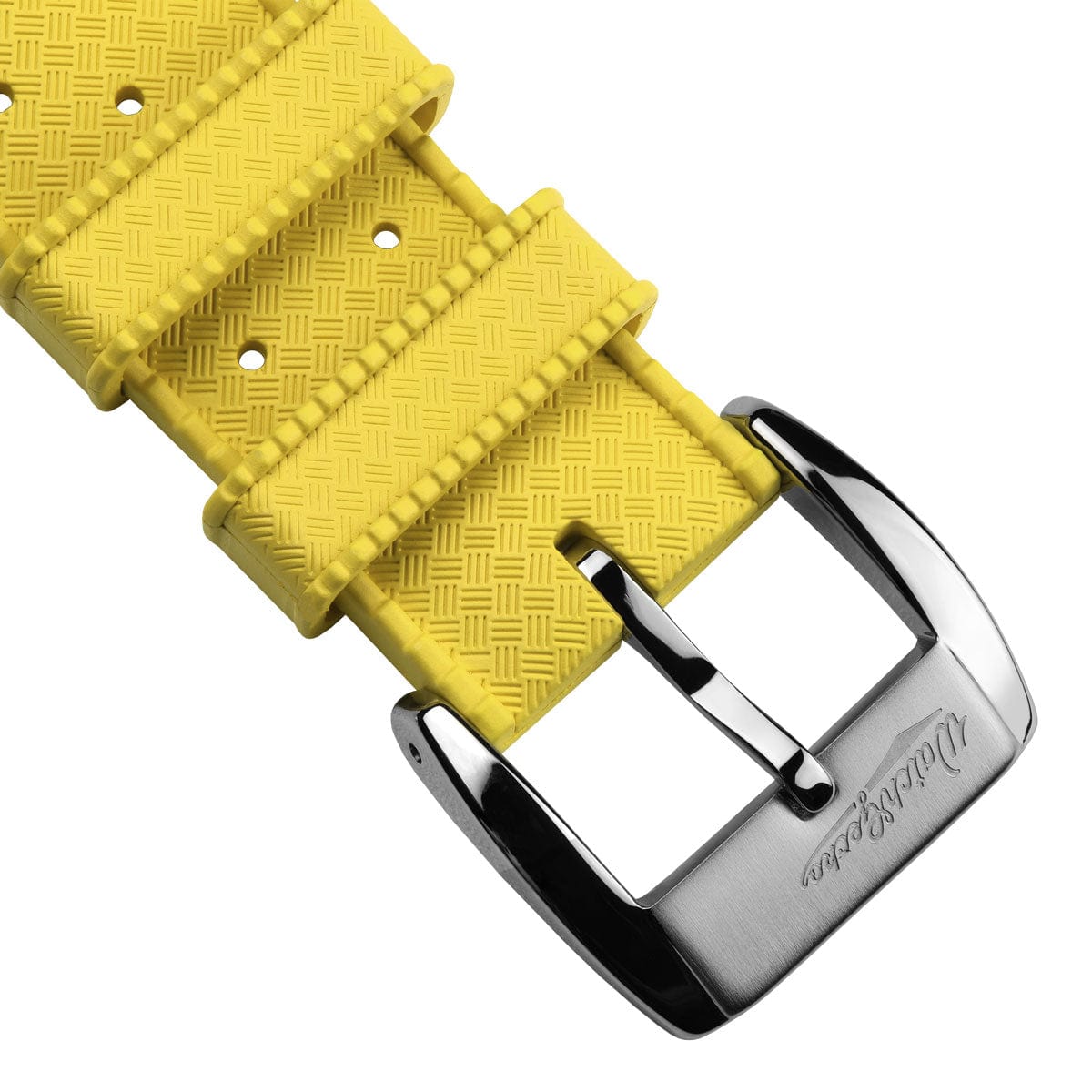 WatchGecko Vintage Tropical Style FKM Rubber Watch Strap - Yellow