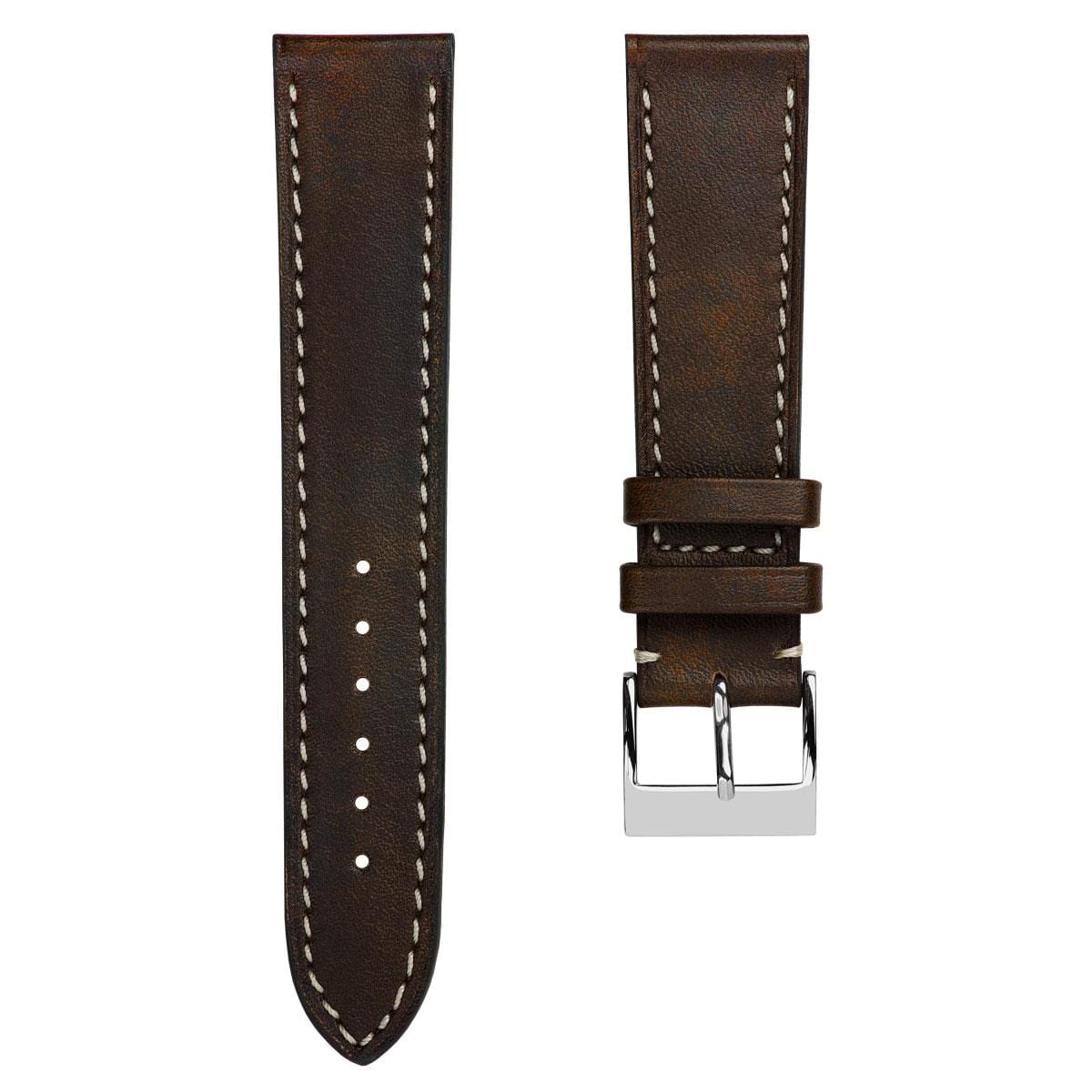 Rochefort Flat Patina Calf Leather Watch Strap - Fauve