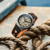 ZULUDIVER Mayday Anchor Sailcloth Divers Watch Strap - Orange