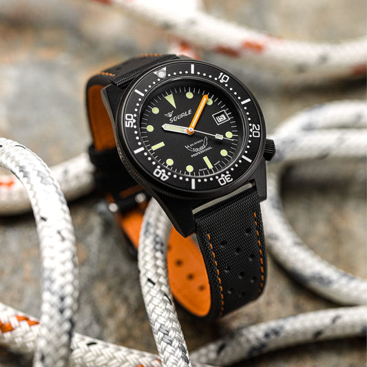 ZULUDIVER Mayday Navigator Sailcloth Padded Divers Watch Strap - Orange