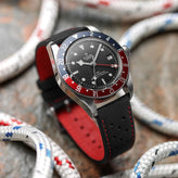ZULUDIVER Mayday Navigator Sailcloth Padded Divers Watch Strap - Red