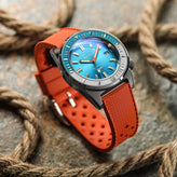 ZULUDIVER Modern Tropical Style Rubber Watch Strap - Orange