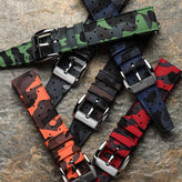 ZULUDIVER Tropic Style FKM Rubber Watch Strap - Camouflage Green