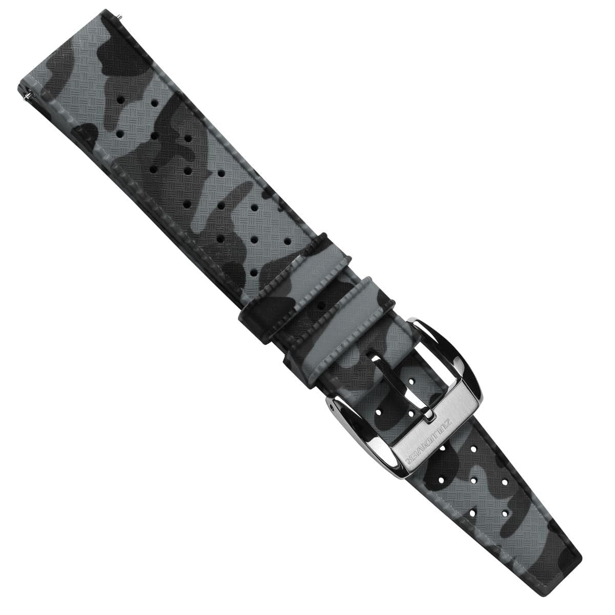ZULUDIVER Tropic Style FKM Rubber Watch Strap - Camouflage Grey