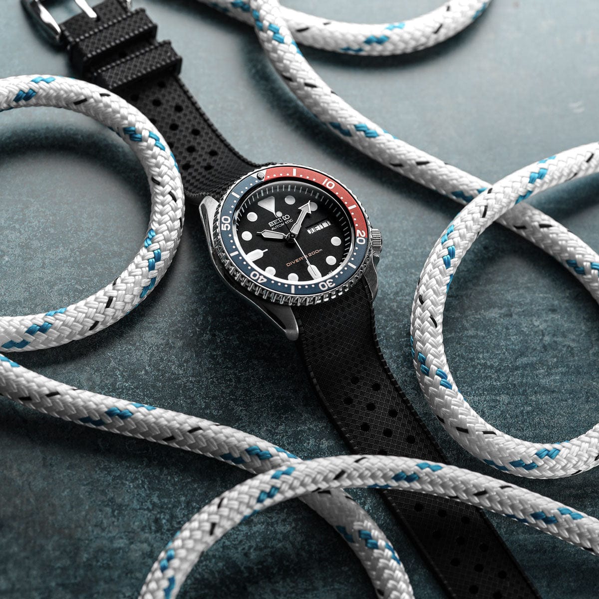 ZULUDIVER Vintage Tropical Style Rubber Watch Strap For Seiko SKX