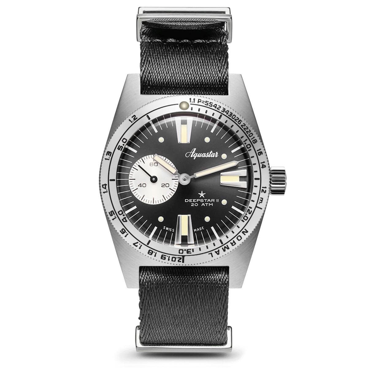 Aquastar Deepstar 2 37mm Steel Grey Dial Nylon Strap