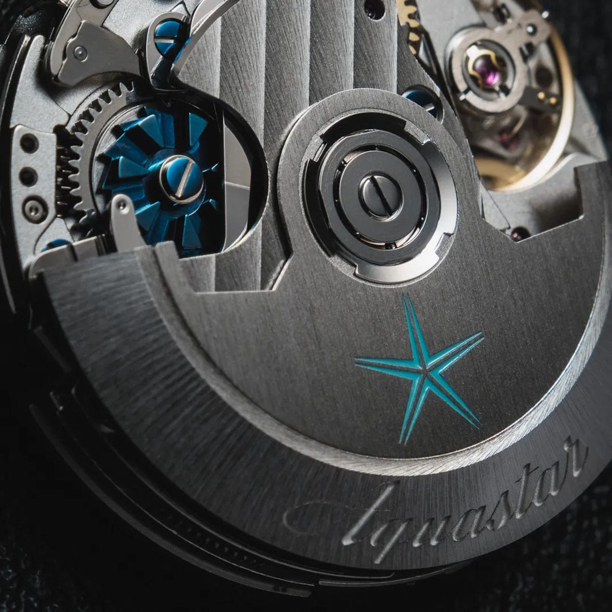 Aquastar Deepstar 39mm Chronograph Vintage Black Dial BOR Bracelet