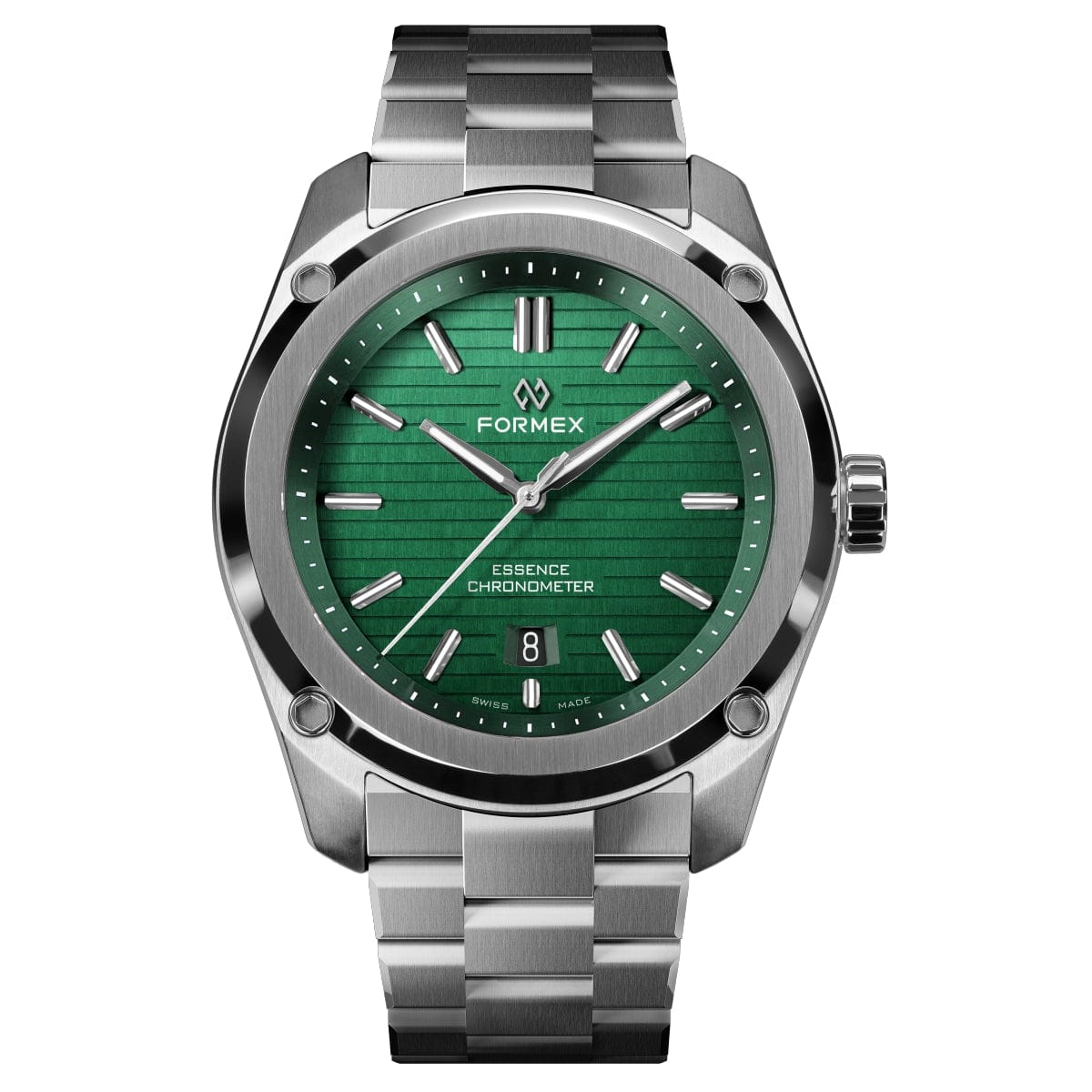 Formex Essence 39 Automatic Chronometer Watch Green Steel Bracelet LIKE NEW